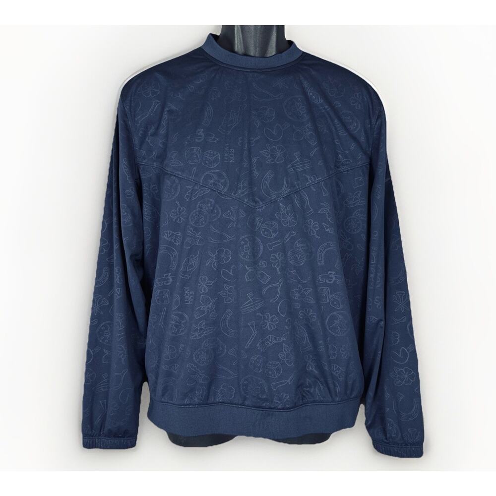 Nike Shield Mens Medium Lucky Charms All Over Print Navy Blue Long Sleeve Crew